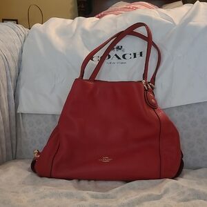 Coach Cherry Red Leather Shoulder Bag in Excellent Condition.  coach bag incl.